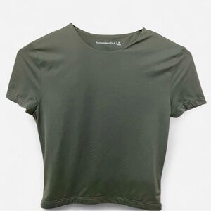 Abercrombie & Fitch Olive Crop Tee